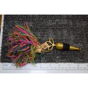 Natural Life Boho Tassel Metal Wine Bottle Stopper